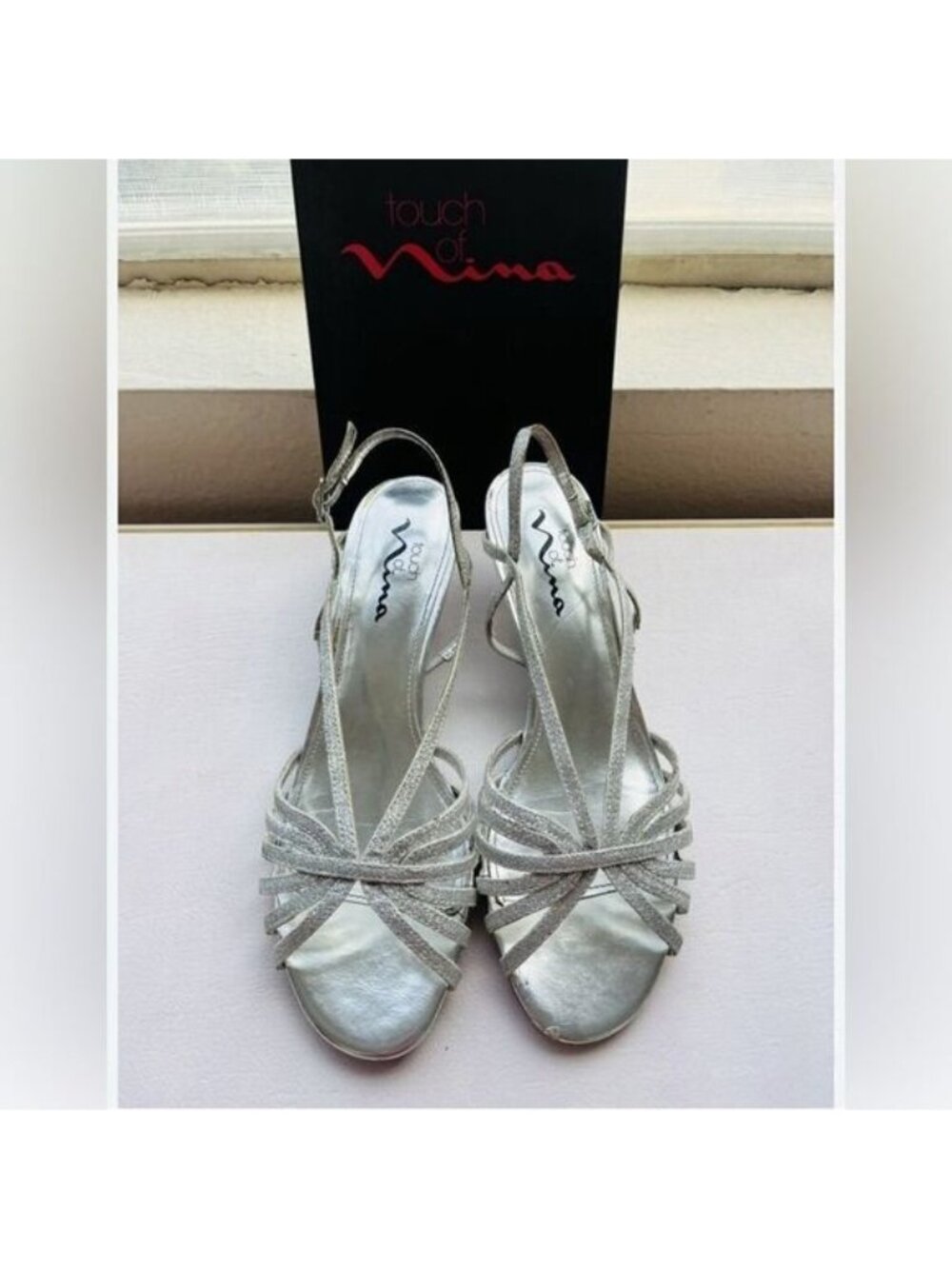 Nina Women's Silver Strappy Sandals
